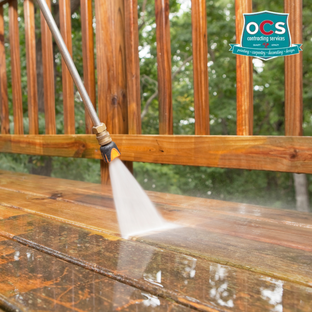 power washing deck before staining